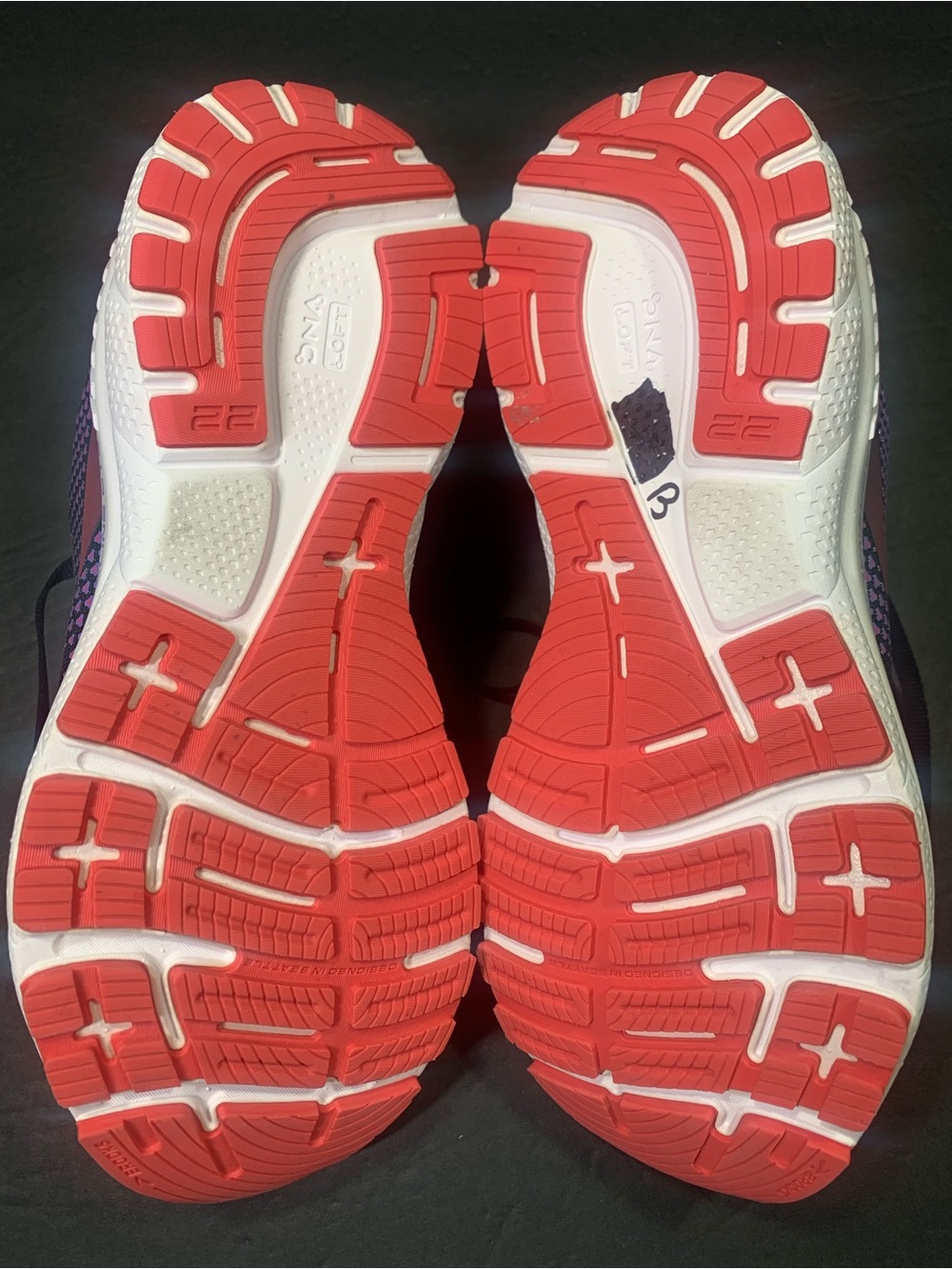 Brooks Adrenaline 22 Women Black Blue Red Running Walking Shoes Size-9.5 D-Wide - Picture 8 of 11